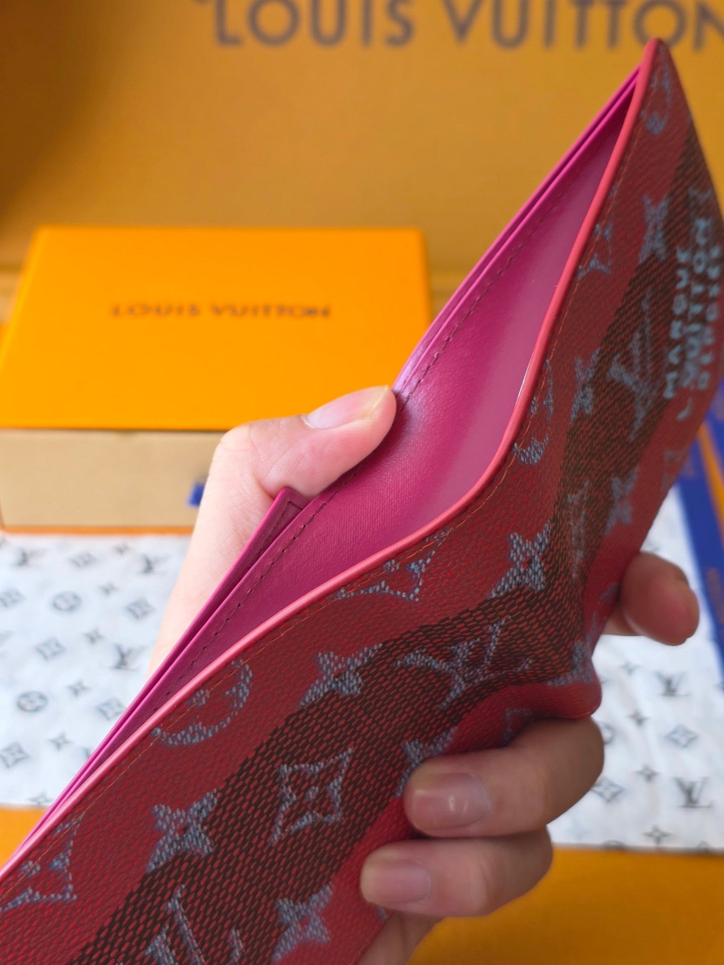 LV M25795 Multiple Wallet Red Black Cowhide mysite