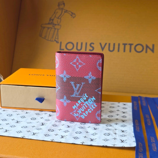 LV Pocket Organizer Red Black Cowhide mysite