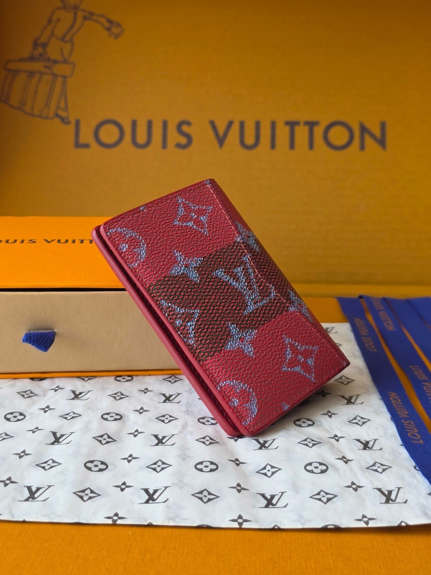 LV Pocket Organizer Red Black Cowhide mysite