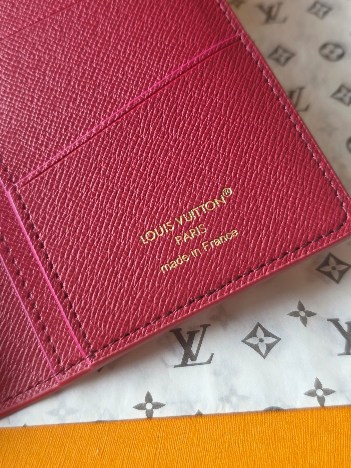 LV Brazza Wallet Red Black Cowhide mysite