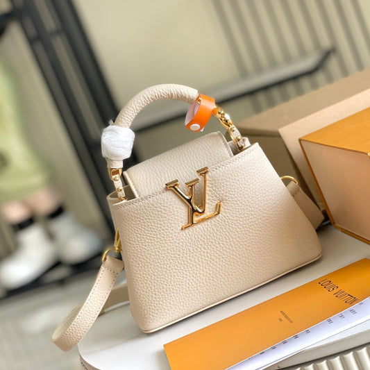 CAPUCINES MINI 21 BEIGE TAURILLON GOLD HARDWARE mysite