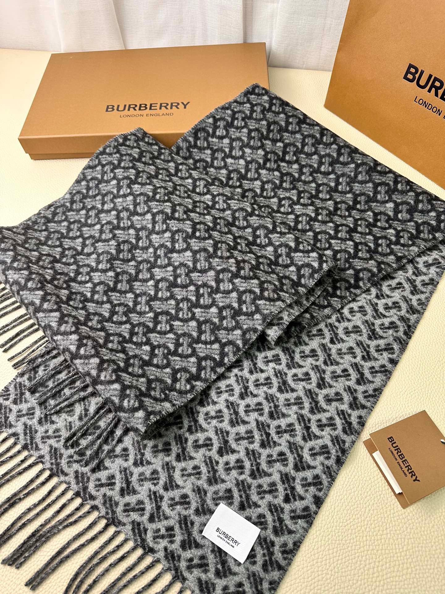SCARF 168 CM IN DARK GRAY CASHMERE 394721 mysite