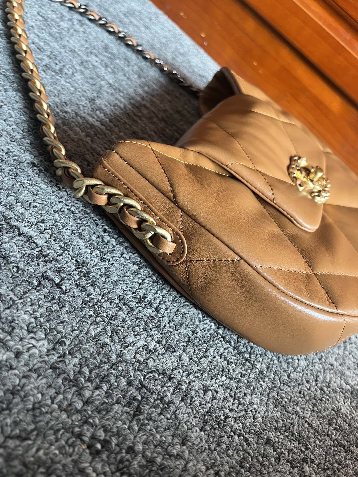 HOBO BAG 23 IN BRONZE BROWN LAMBSKIN GOLD MIX SILVER HARDWARE mysite