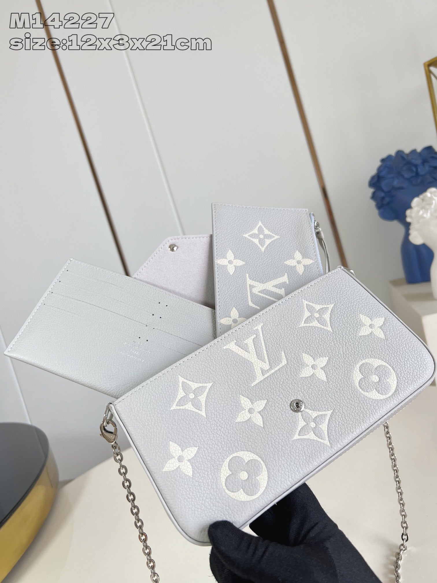 LV Pochette Felicie Brume Gray Monogram Cowhide 205525 mysite