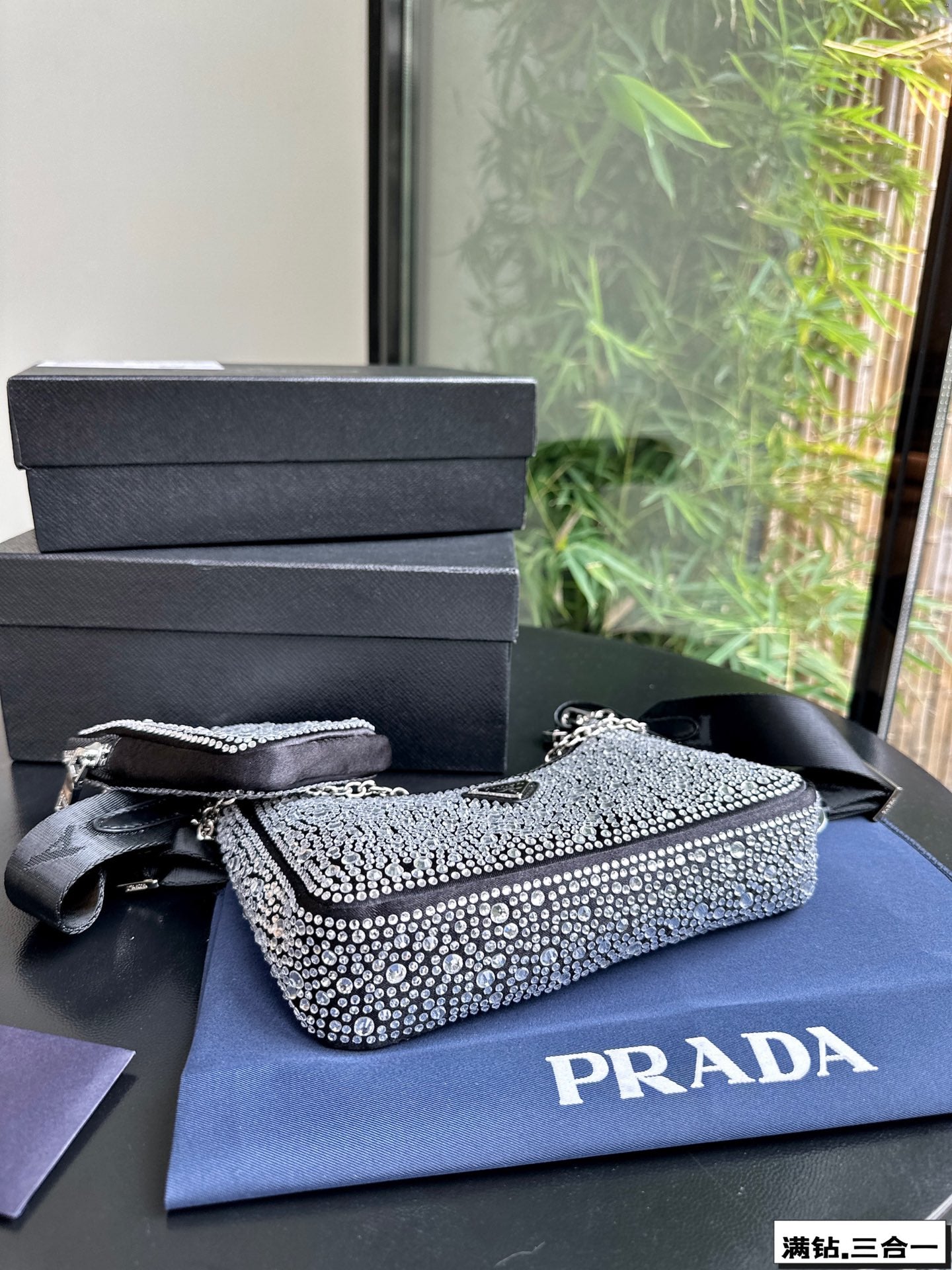 PRA 22 SATIN MINI-BAG WITH FULLY RHINSTONES mysite