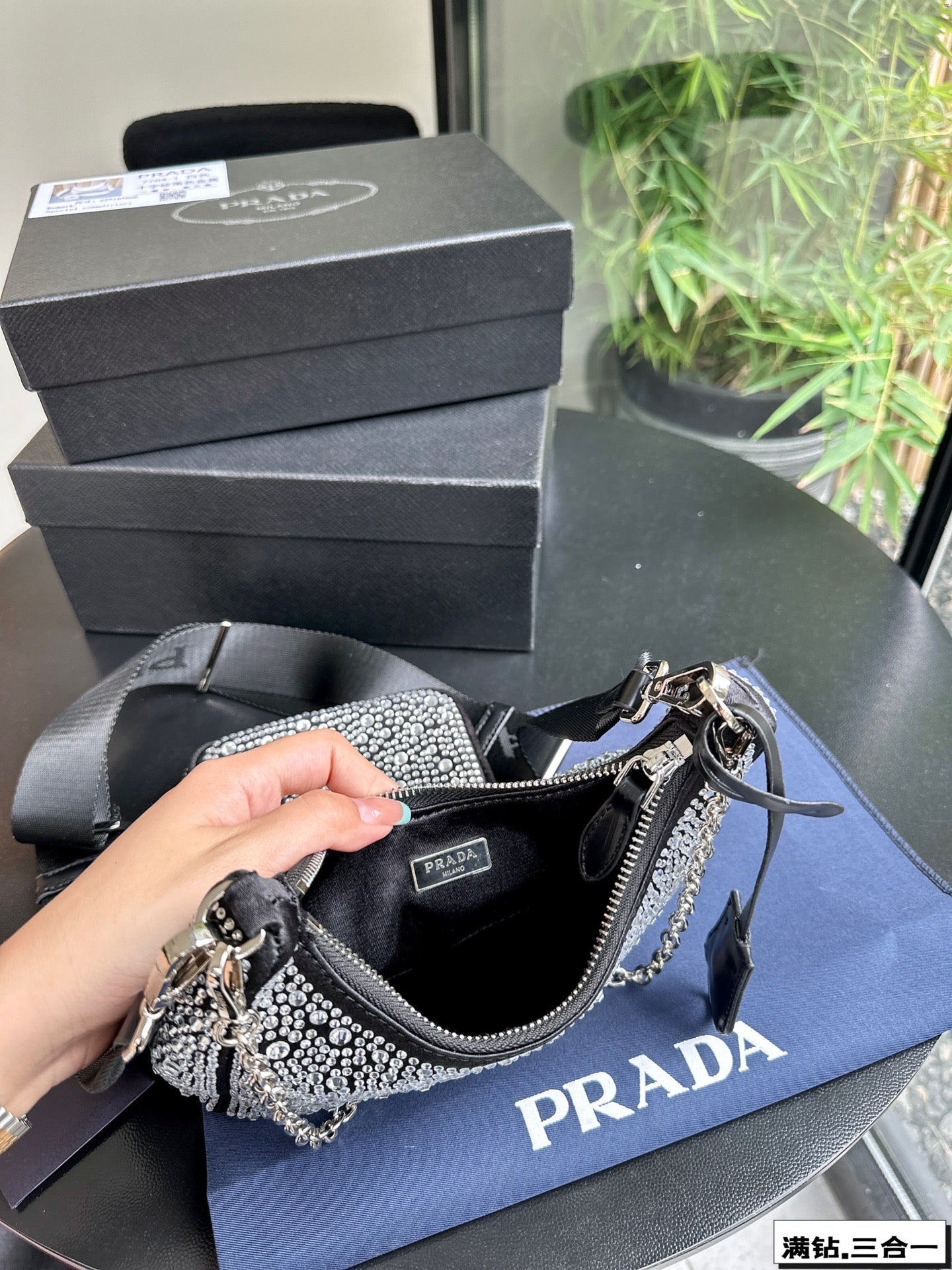 PRA 22 SATIN MINI-BAG WITH FULLY RHINSTONES mysite