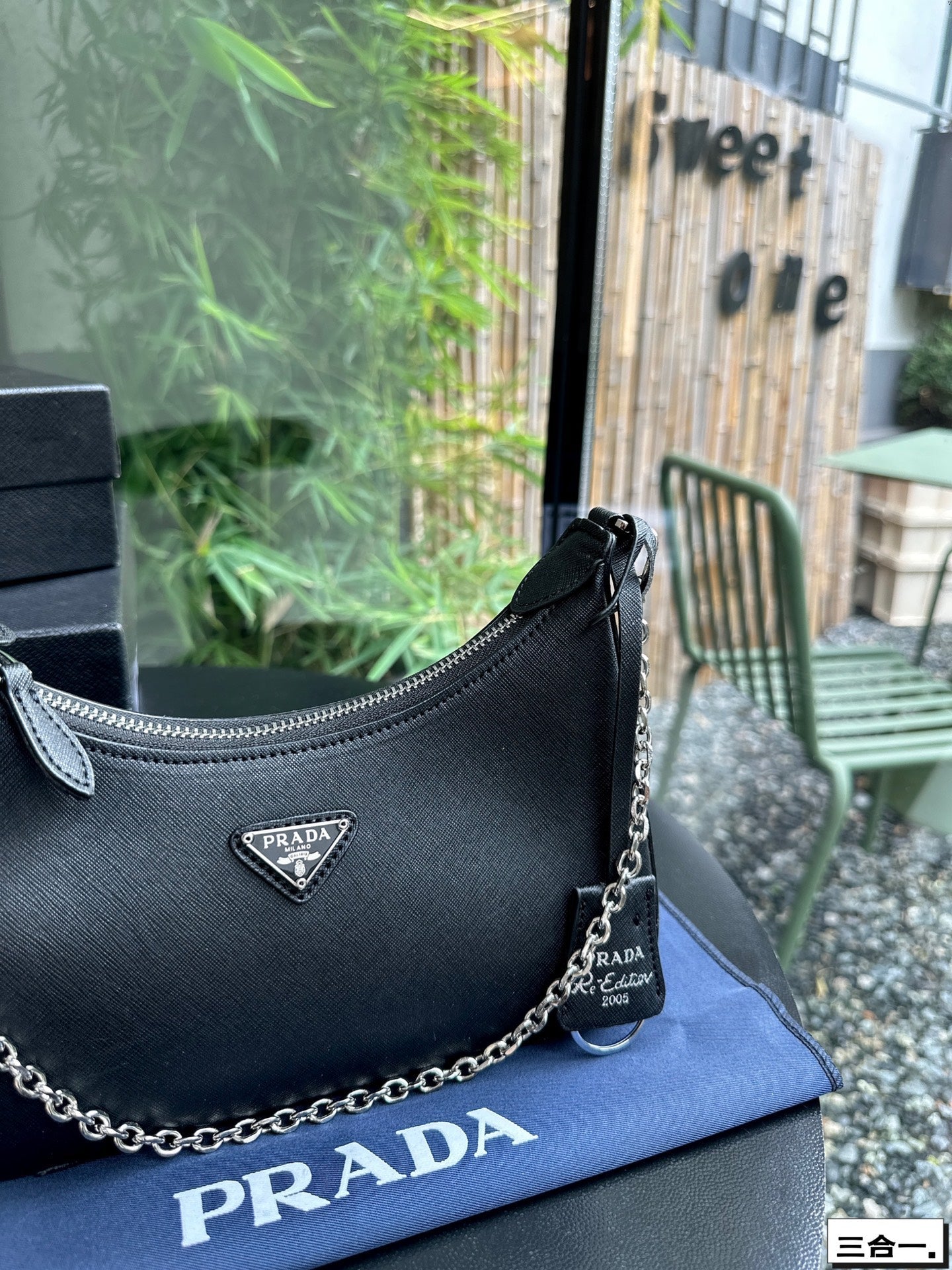 PRA 22 BAG IN BLACK SATIN WITH RHINSTONE SILVER HARDWARE mysite