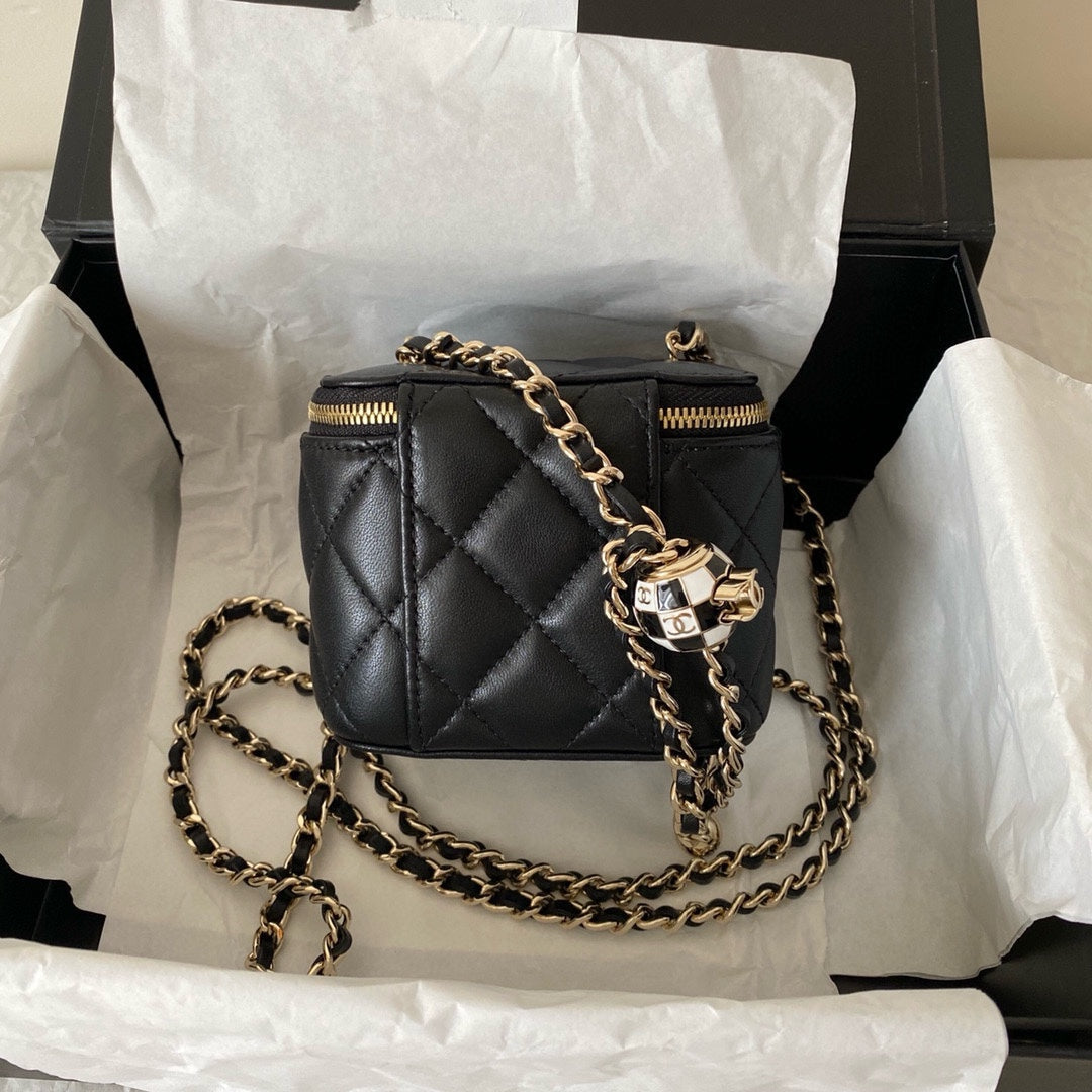 cc classic vanity bag 10cm black lambskin gold hardware mysite