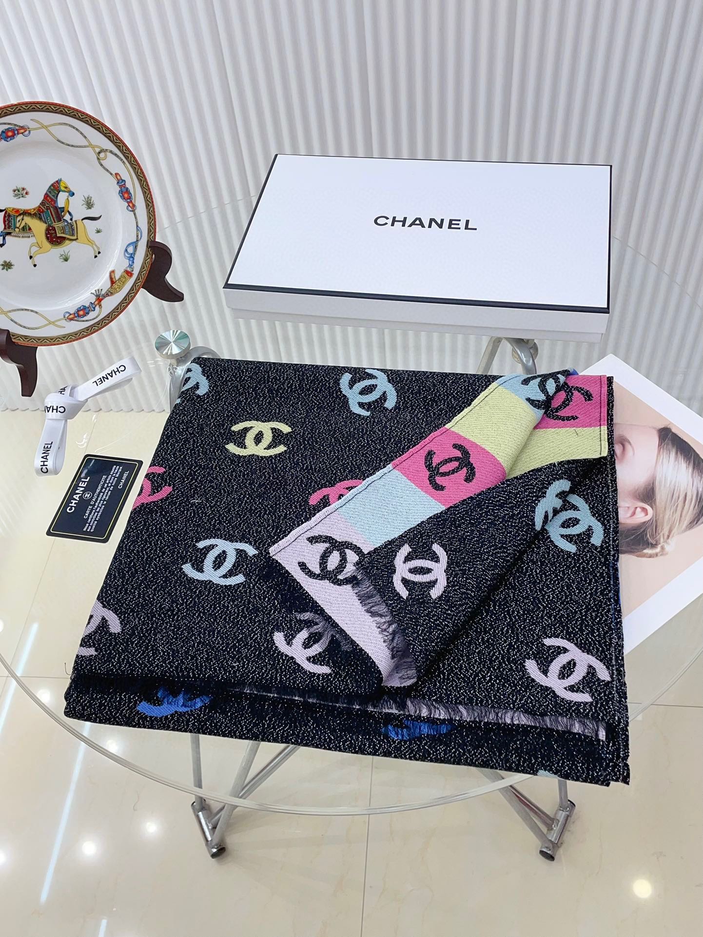 RAINBOW SCARF 180 CM IN COLORFUL CASHMERE AND WOOL 390961 mysite