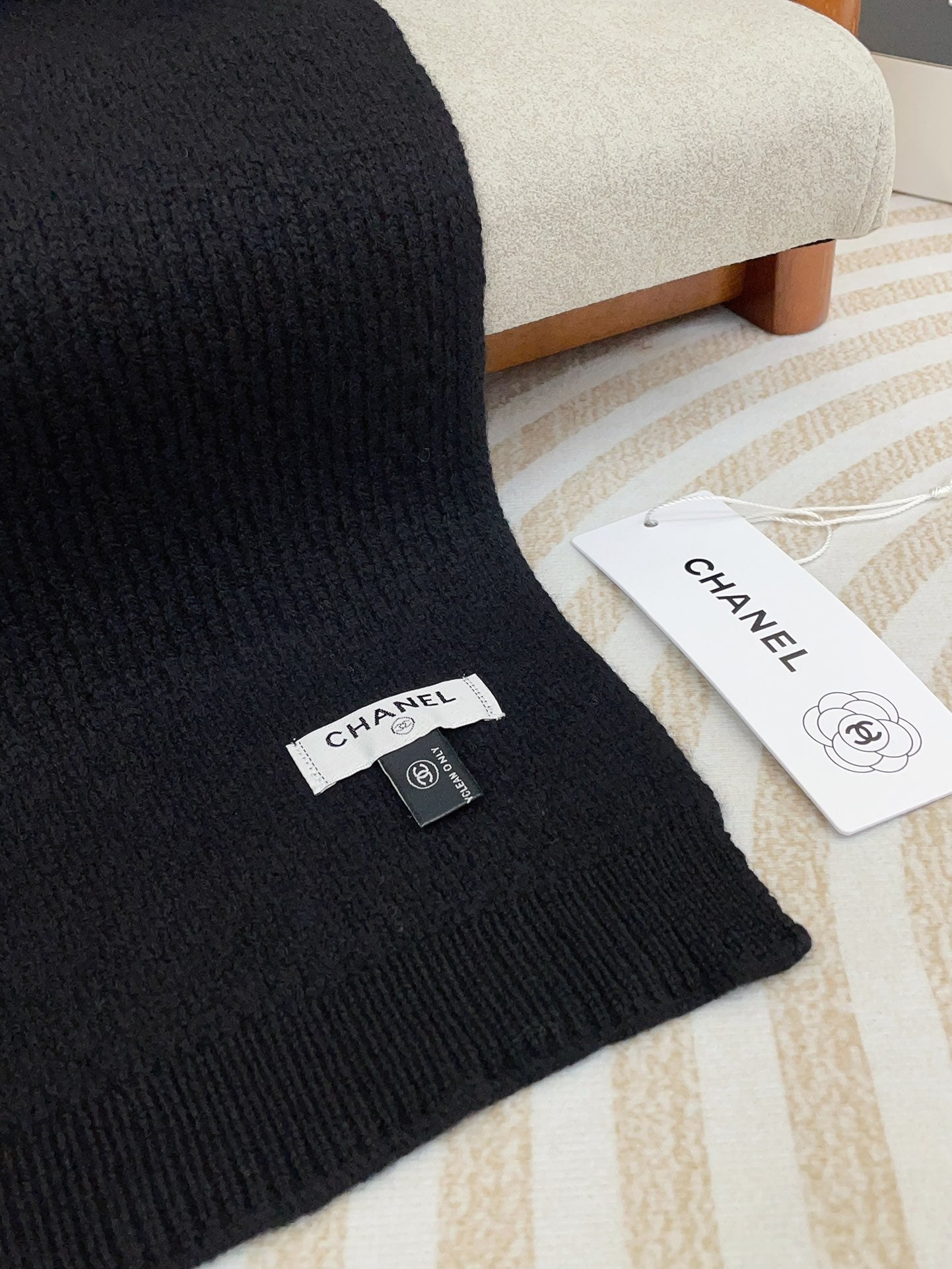 SCARF 190 CM IN BLACK CASHMERE 393184 mysite