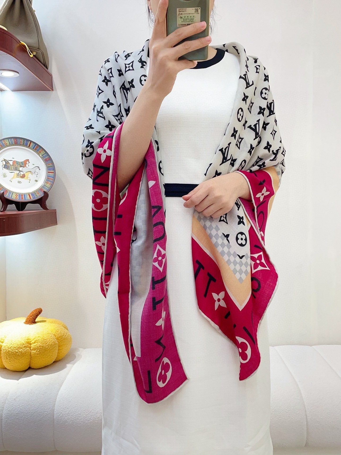 MONOGRAM INFINITY 135 CM SQUARE SILK SCARF COLORFUL 398265 mysite