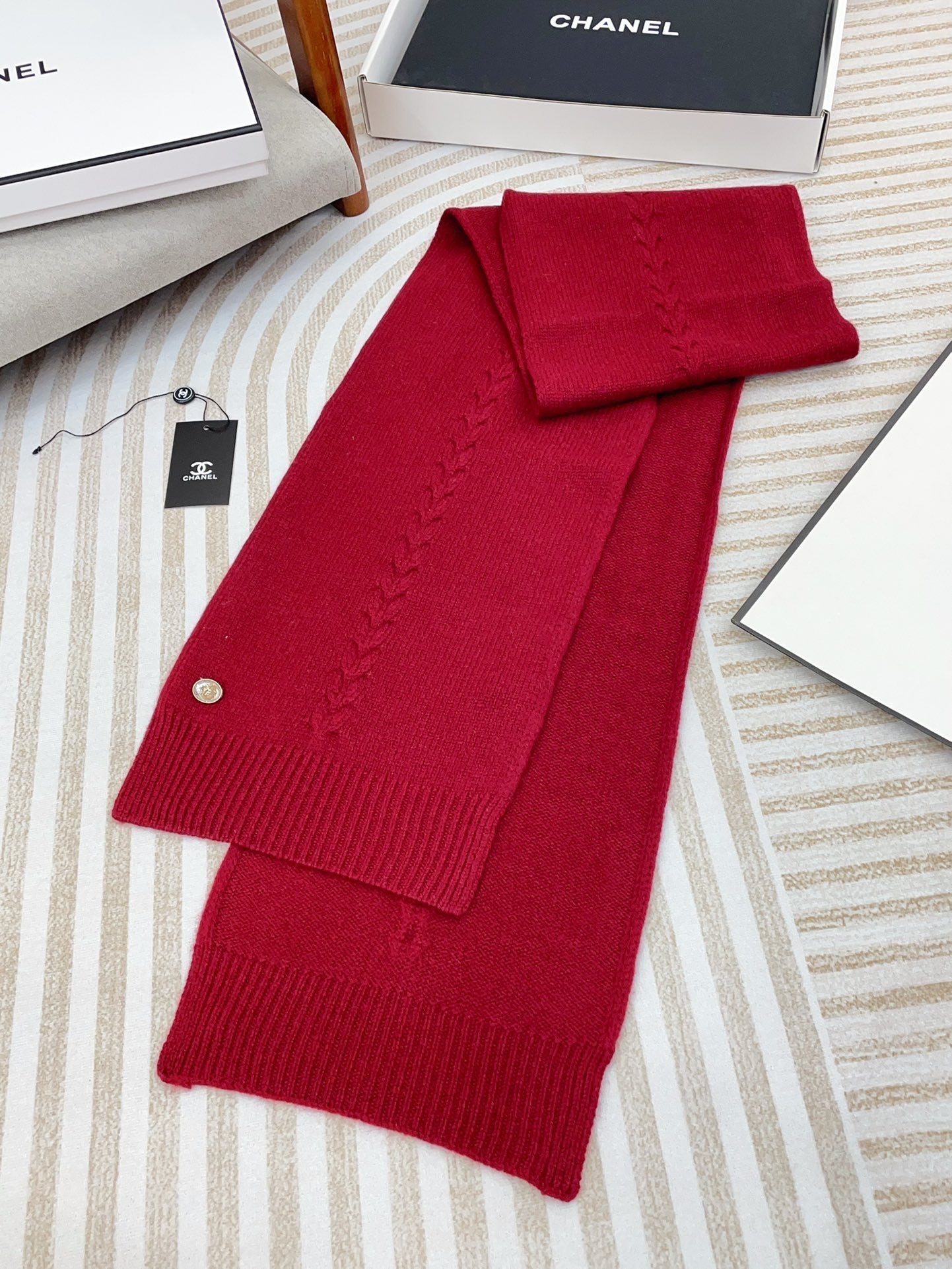SCARF 180 CM IN RUBY RED CASHMERE 398266 mysite