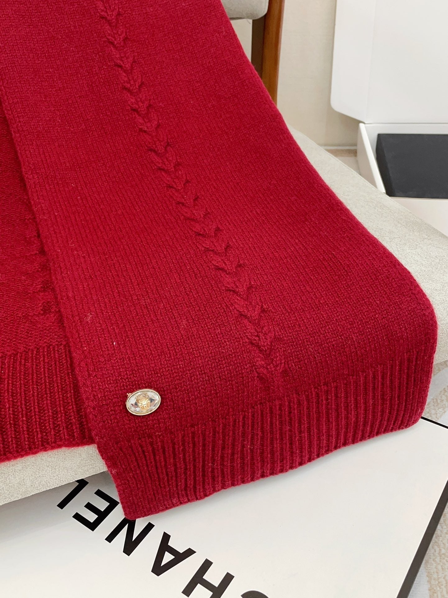 SCARF 180 CM IN RUBY RED CASHMERE 398266 mysite
