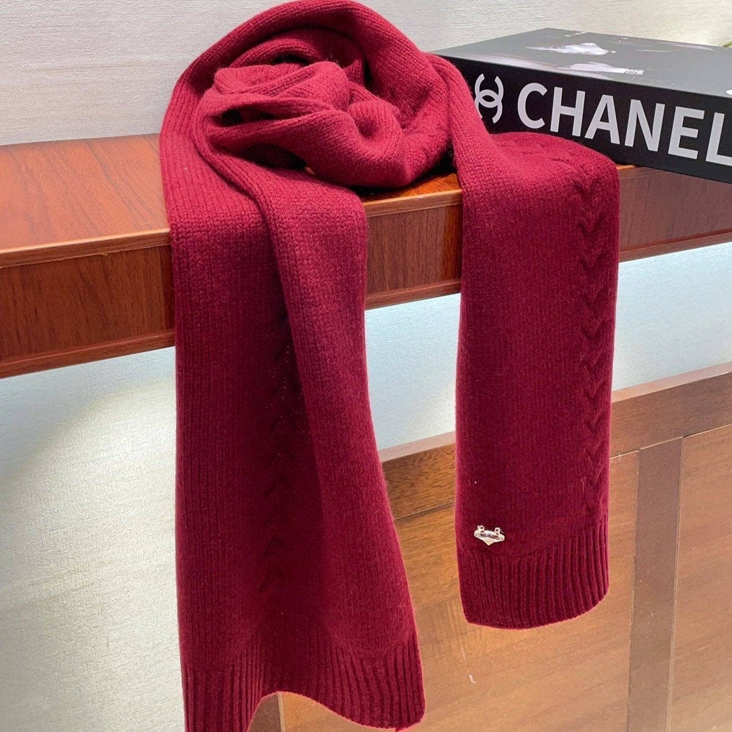 SCARF 180 CM IN RUBY RED CASHMERE 398266 mysite