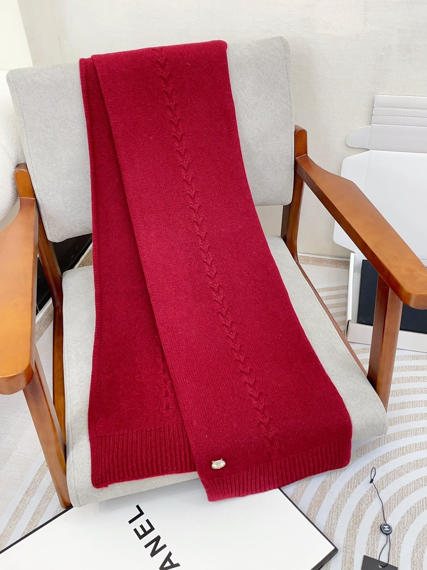 SCARF 180 CM IN RUBY RED CASHMERE 398266 mysite