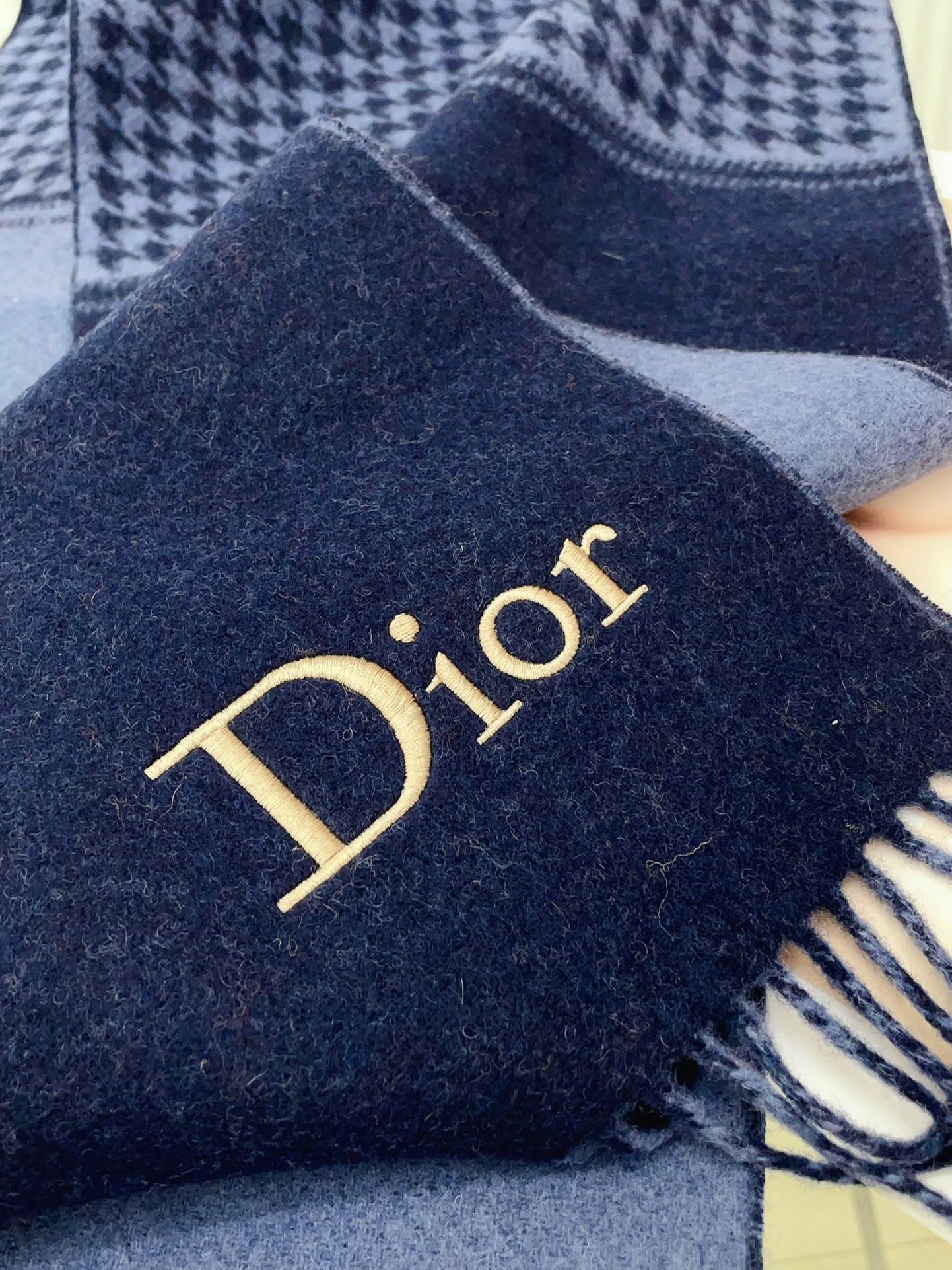 SCARF 180 CM IN NAVY BLUE CASHMERE 419819 mysite