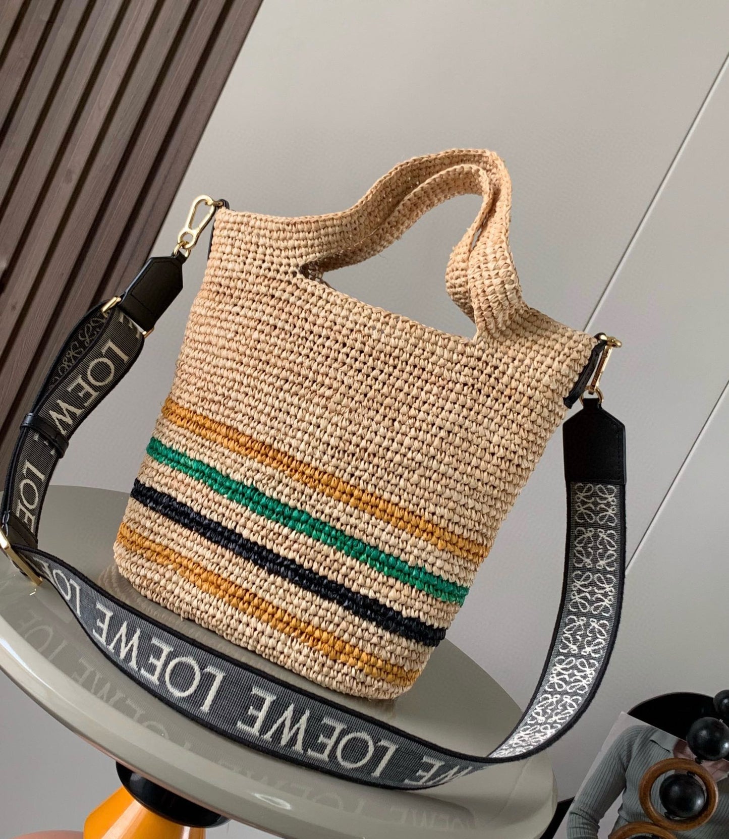 LOE 30 SLIT BAG IN COLORFUL RAFFIA AND CALFSKIN mysite