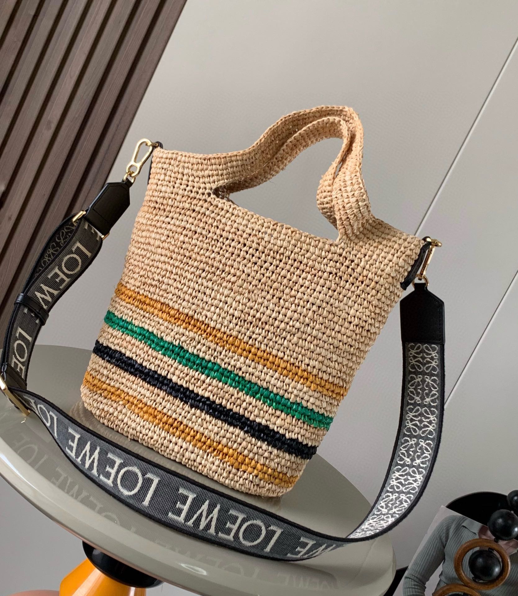 LOE 30 SLIT BAG IN COLORFUL RAFFIA AND CALFSKIN mysite