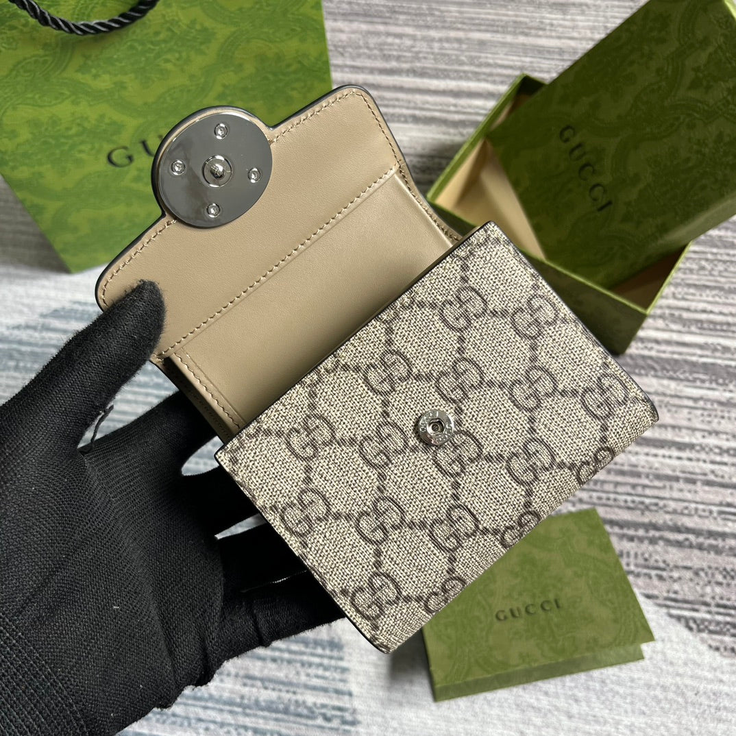 MINI WALLET 11 IN BEIGE MIX BROWN CANVAS mysite