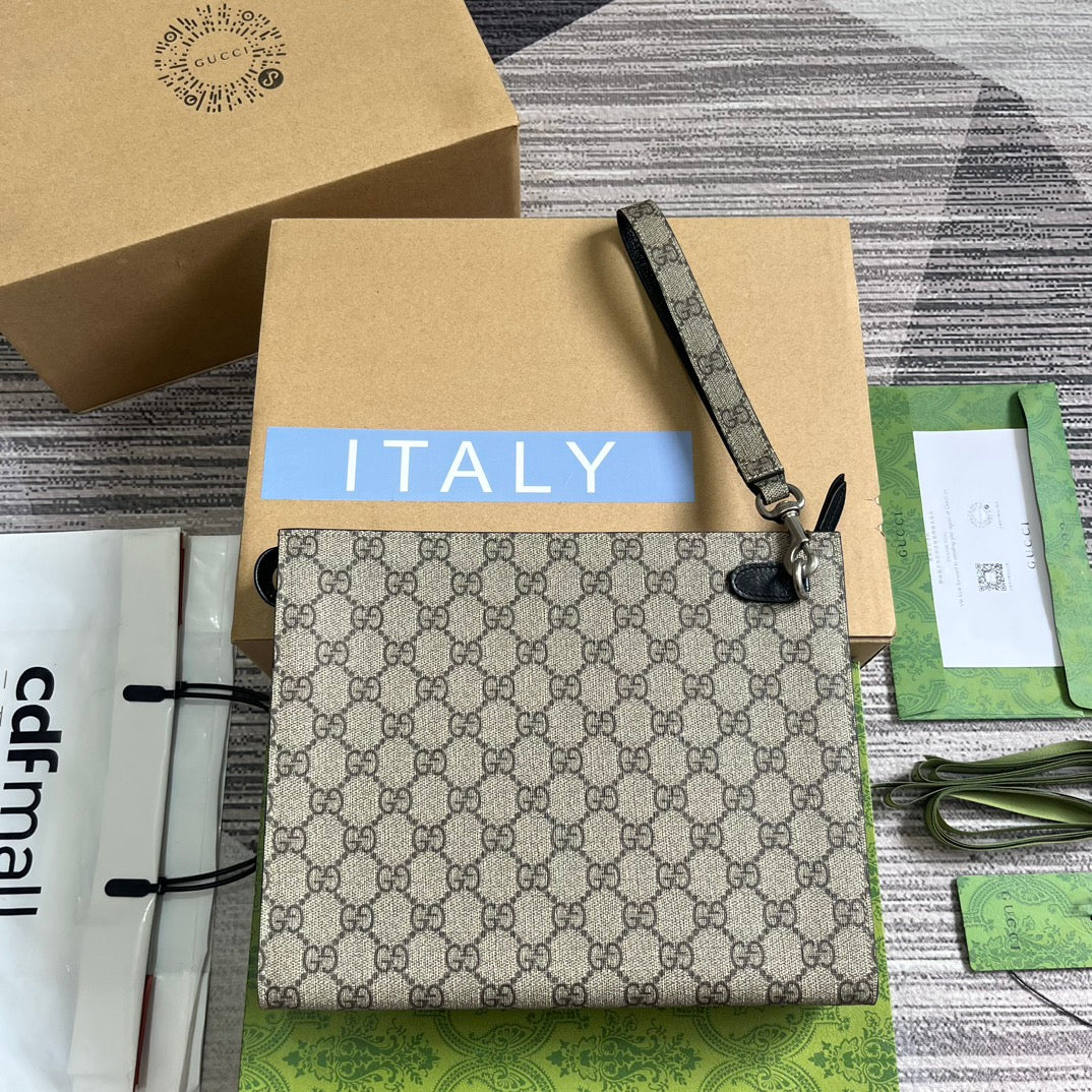 NEO VINTAGE 26 GG SUPREME POUCH IN BEIGE AND EBONY CANVAS mysite