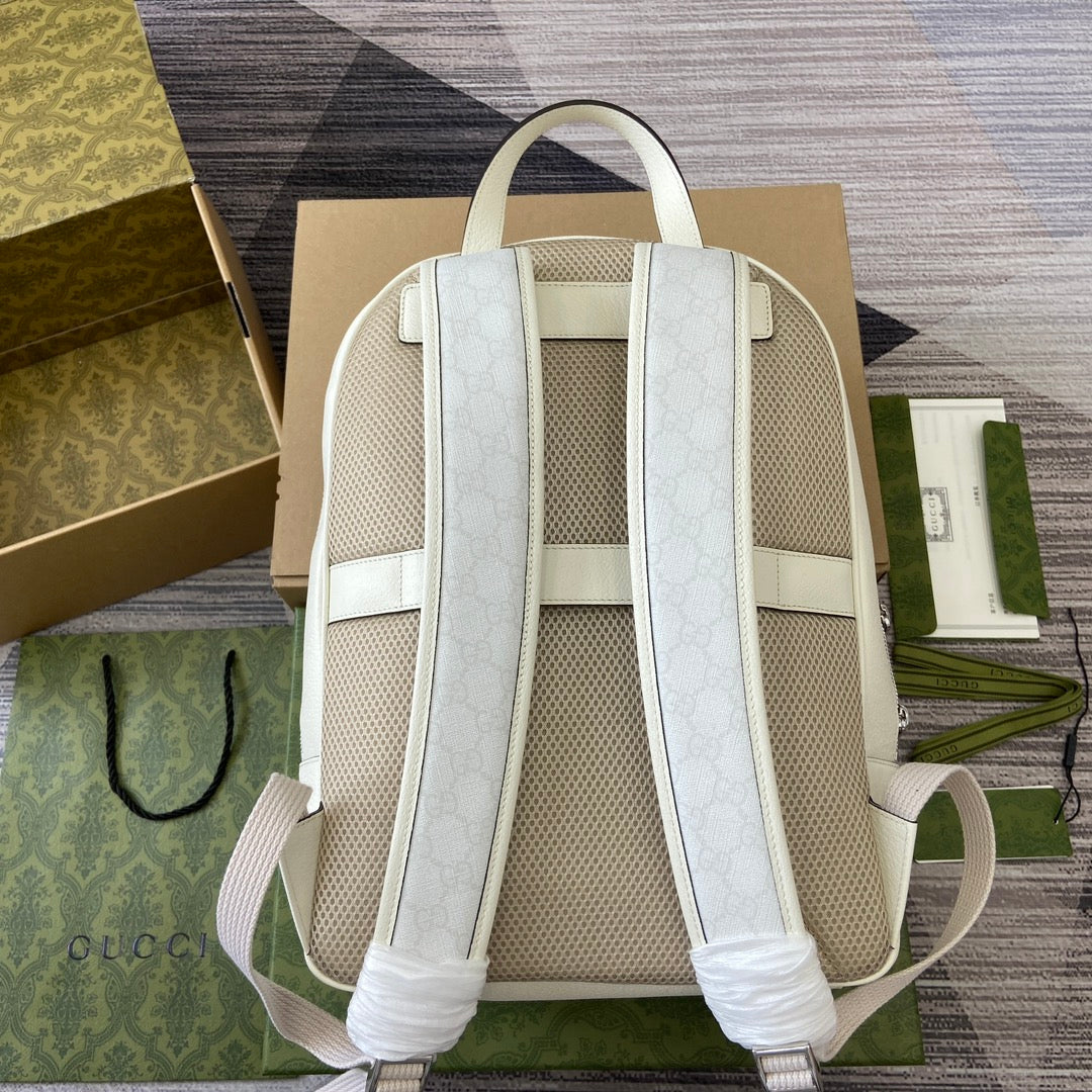 MEDIUM 40 GG BACKPACK WITH TAG WHITE CALFSKIN AND CANVAS mysite