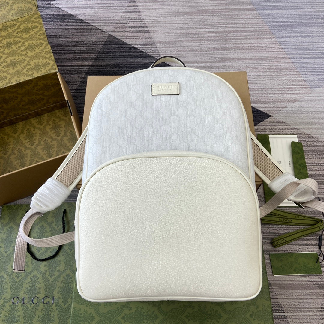 MEDIUM 40 GG BACKPACK WITH TAG WHITE CALFSKIN AND CANVAS mysite