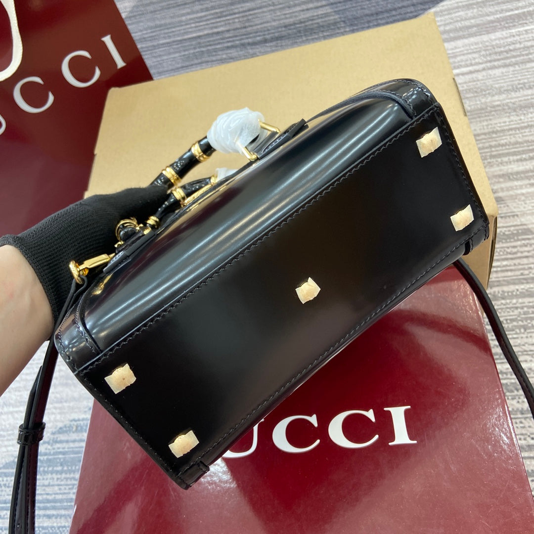 Gucci Bamboo Bag Black Leather 339651 mysite