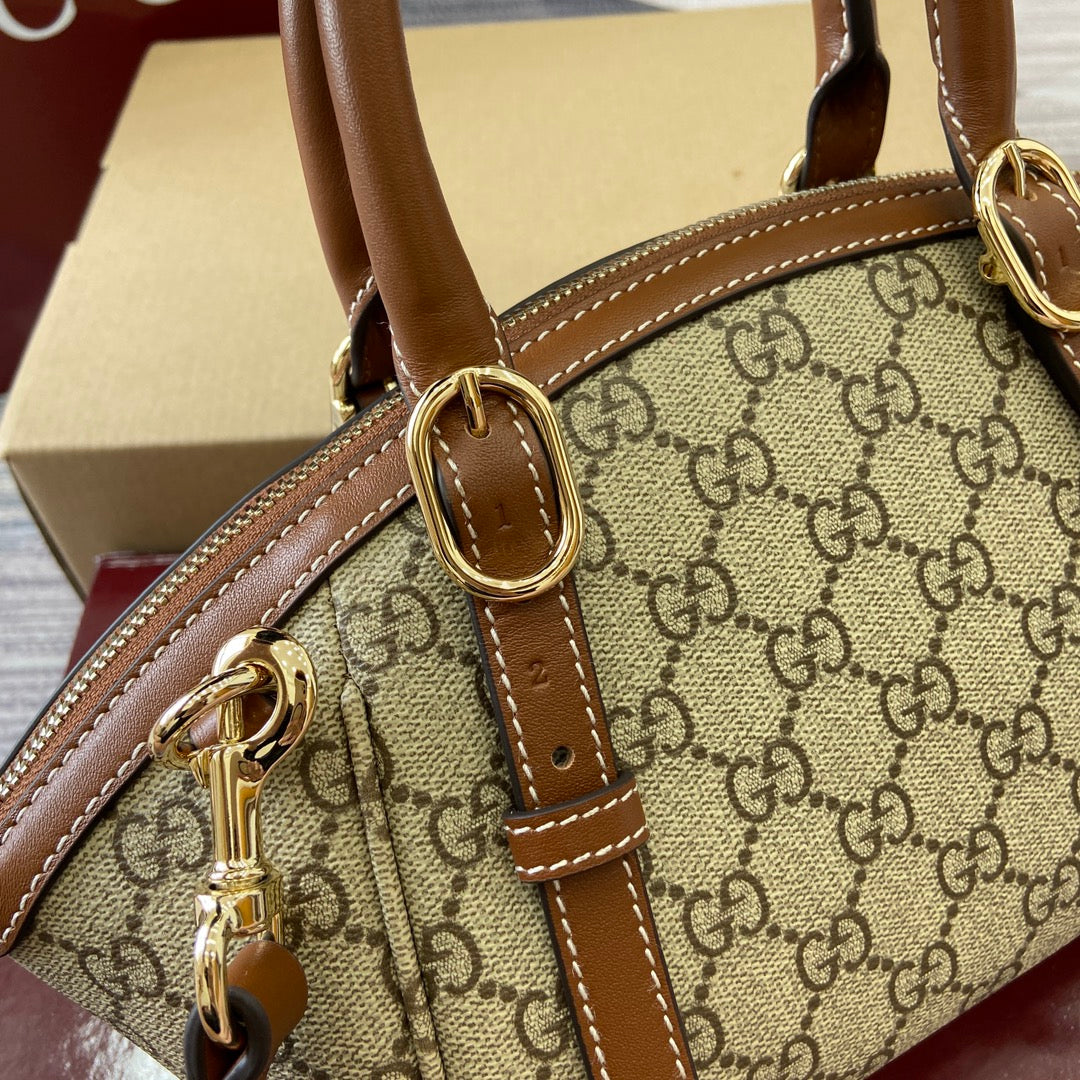 GG Padlock 31 Bag Beige Brown Canvas Leather 339644 mysite