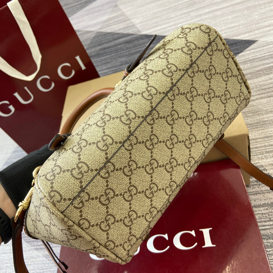 GG Padlock 31 Bag Beige Brown Canvas Leather 339644 mysite