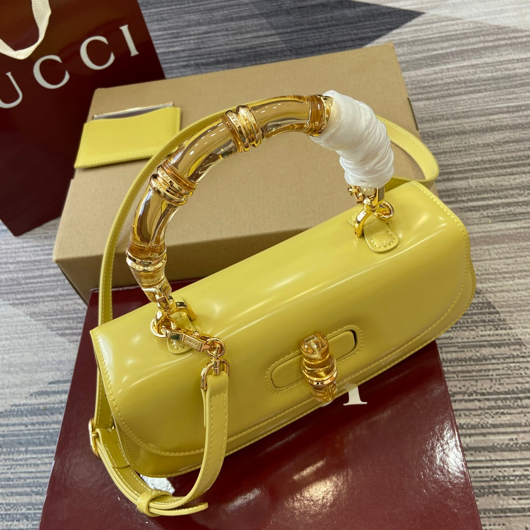 Gucci Bamboo Diva Bag Yellow Leather 339653 mysite