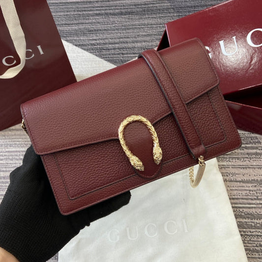 GG Dionysus Chain bag 20cm Anchora red Grained Leather 339612 mysite
