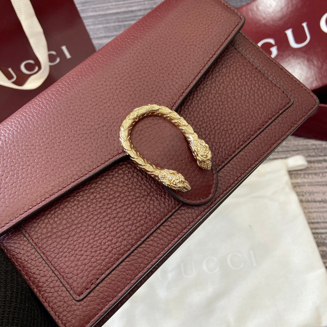 GG Dionysus Chain bag 20cm Anchora red Grained Leather 339612 mysite