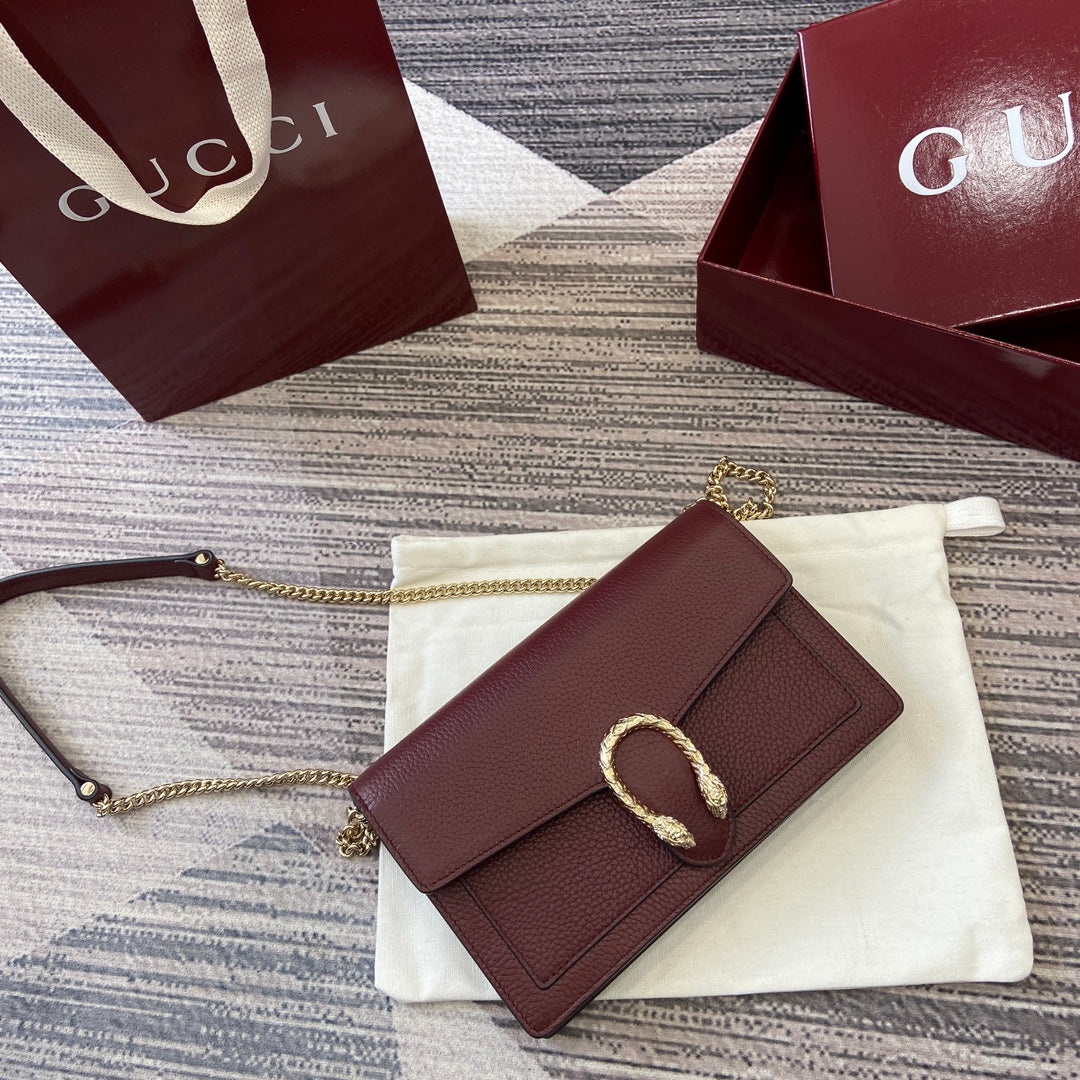 GG Dionysus Chain bag 20cm Anchora red Grained Leather 339612 mysite