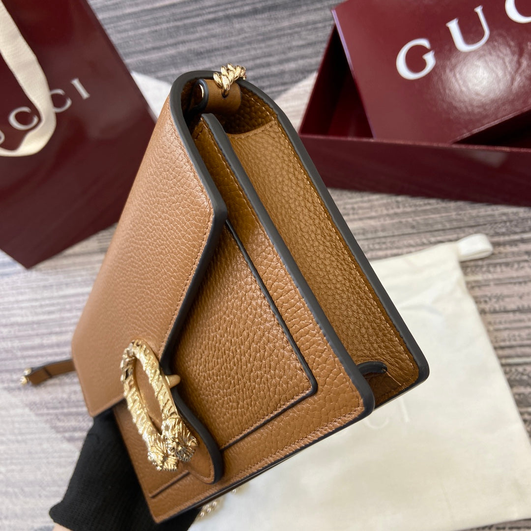 GG Dionysus Chain bag 20cm Brown Grained Leather mysite