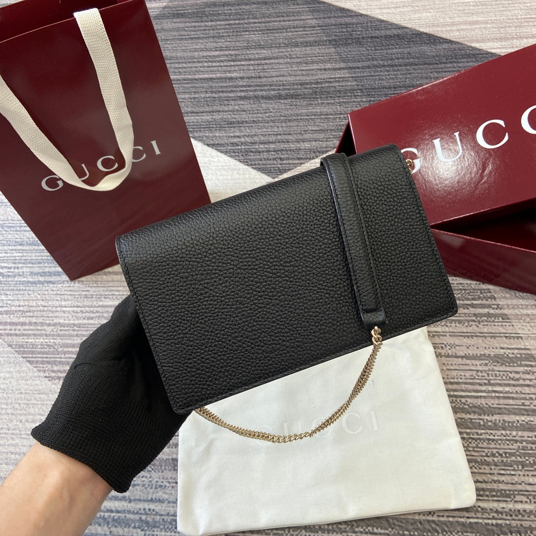 GG Dionysus Chain bag 20cm Black Grained Leather 339611 mysite