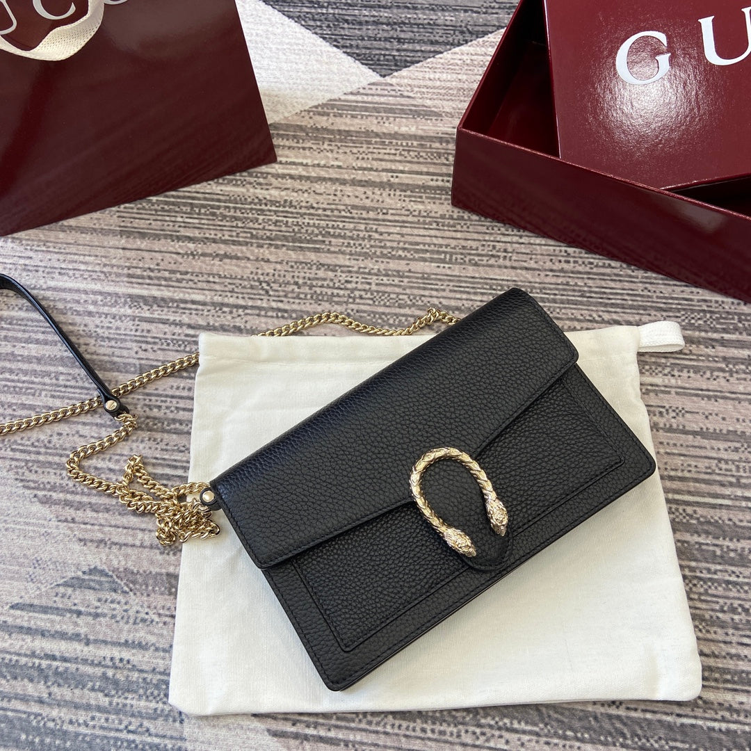 GG Dionysus Chain bag 20cm Black Grained Leather 339611 mysite