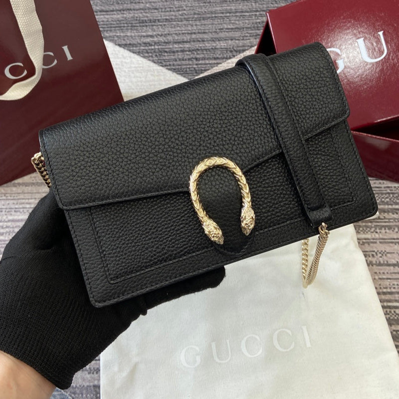 GG Dionysus Chain bag 20cm Black Grained Leather 339611 mysite