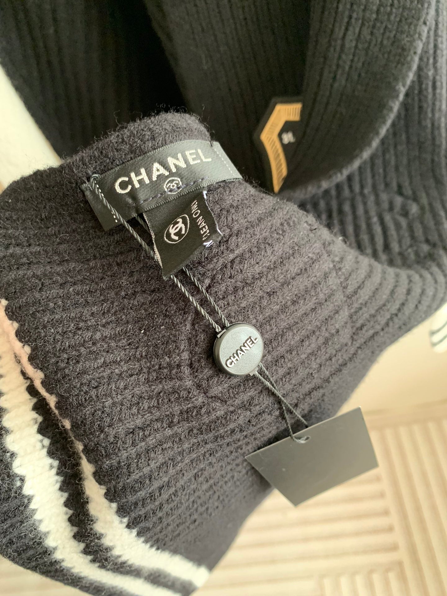 SCARF 200 CM IN BLACK PURE CASHMERE WITH STICKER 392881 mysite