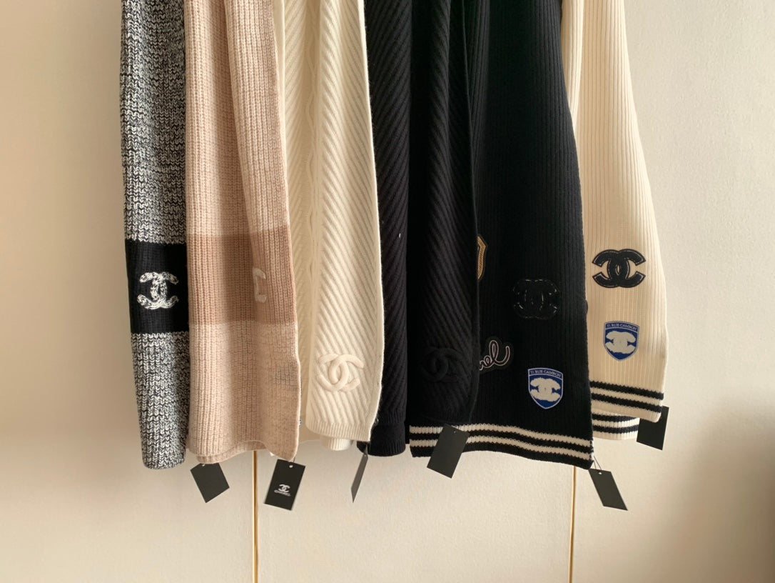 KNIT SCARF 200 CM IN BLACK CASHMERE 392883 mysite