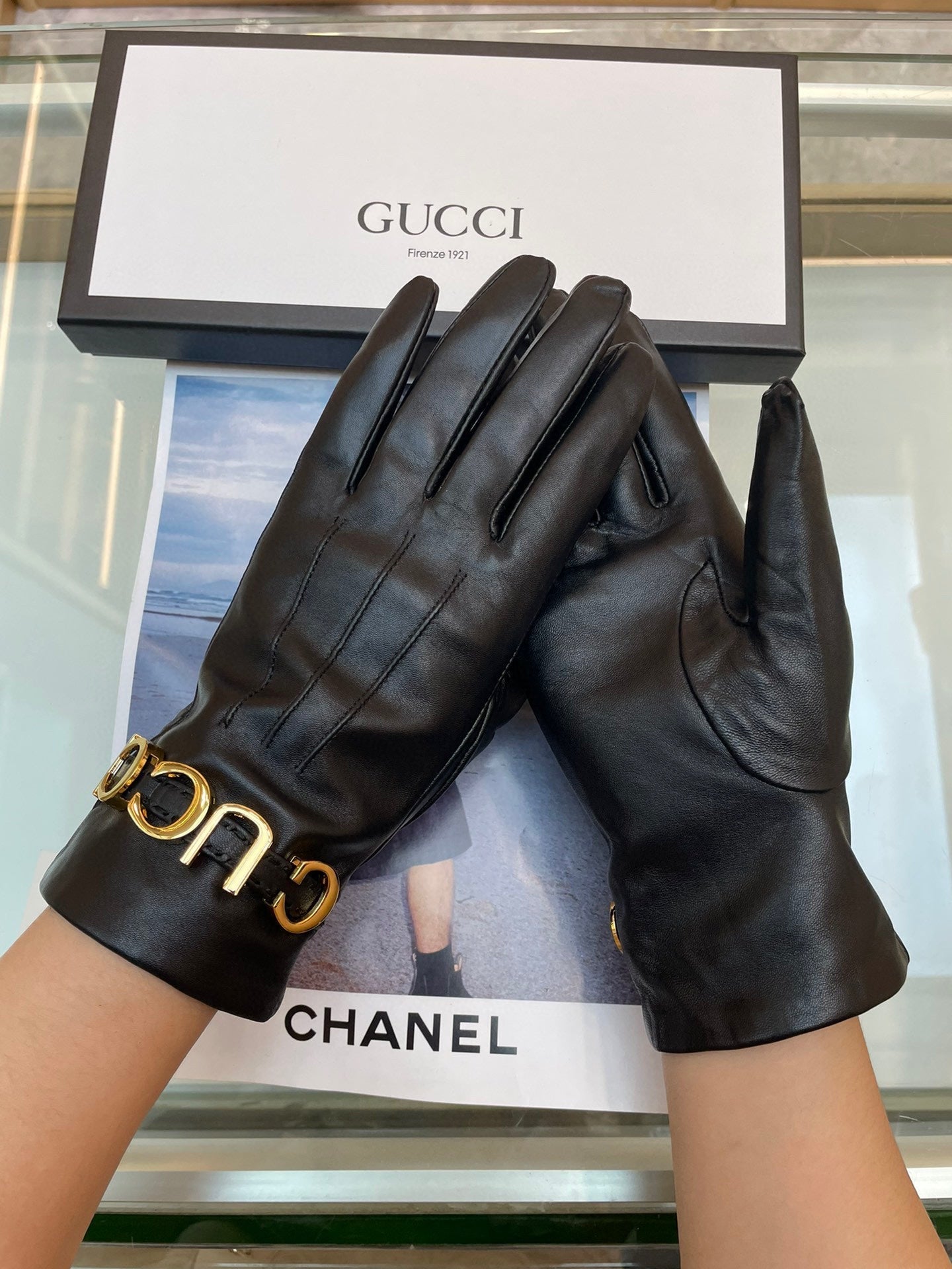 EUROPEAN GLOVES IN BLACK LAMBSKIN WITH CASHMERE LINING 376727 mysite