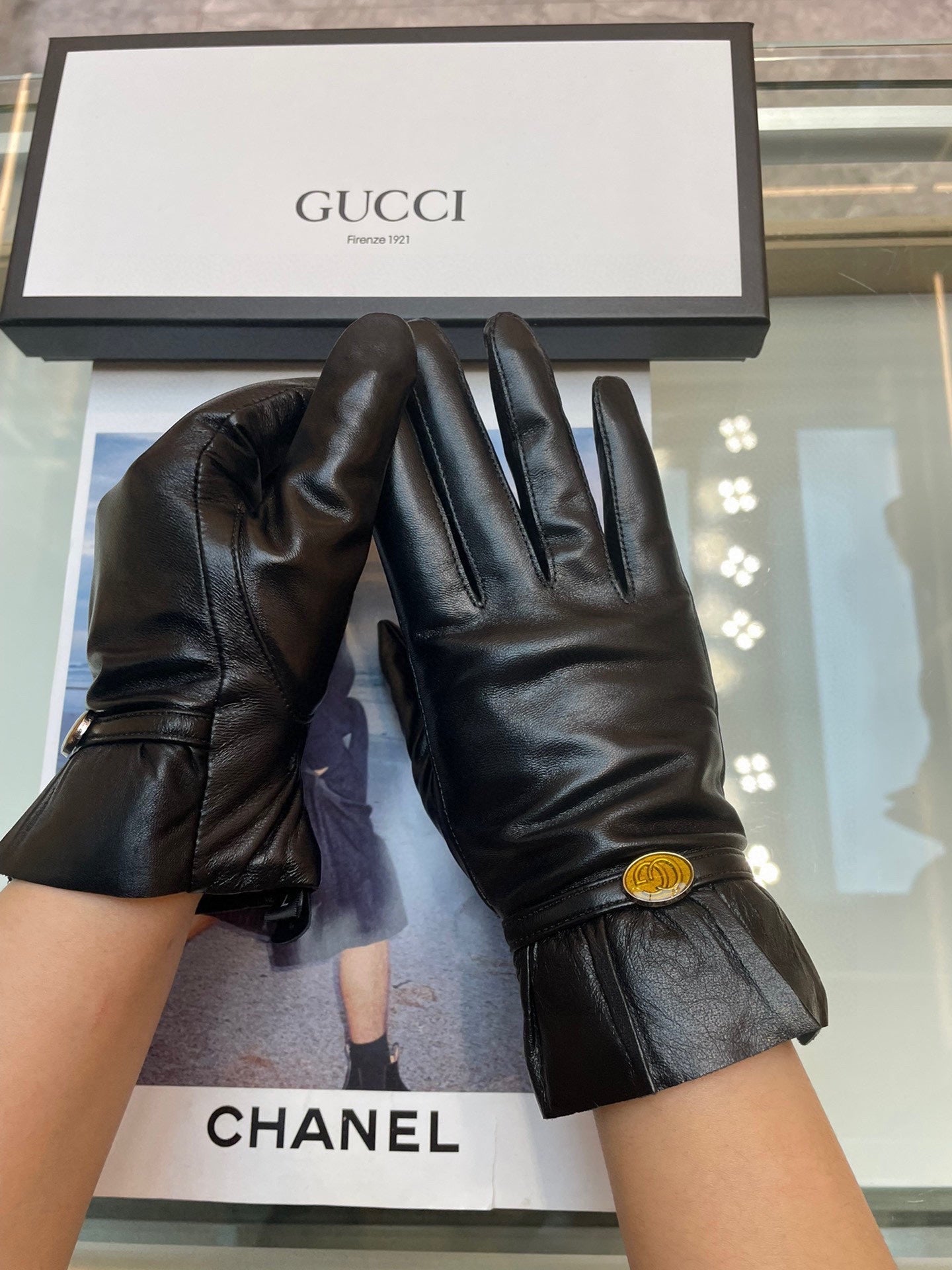 GLOVES IN BLACK TOP-GRADE LAMBSKIN 458575 mysite