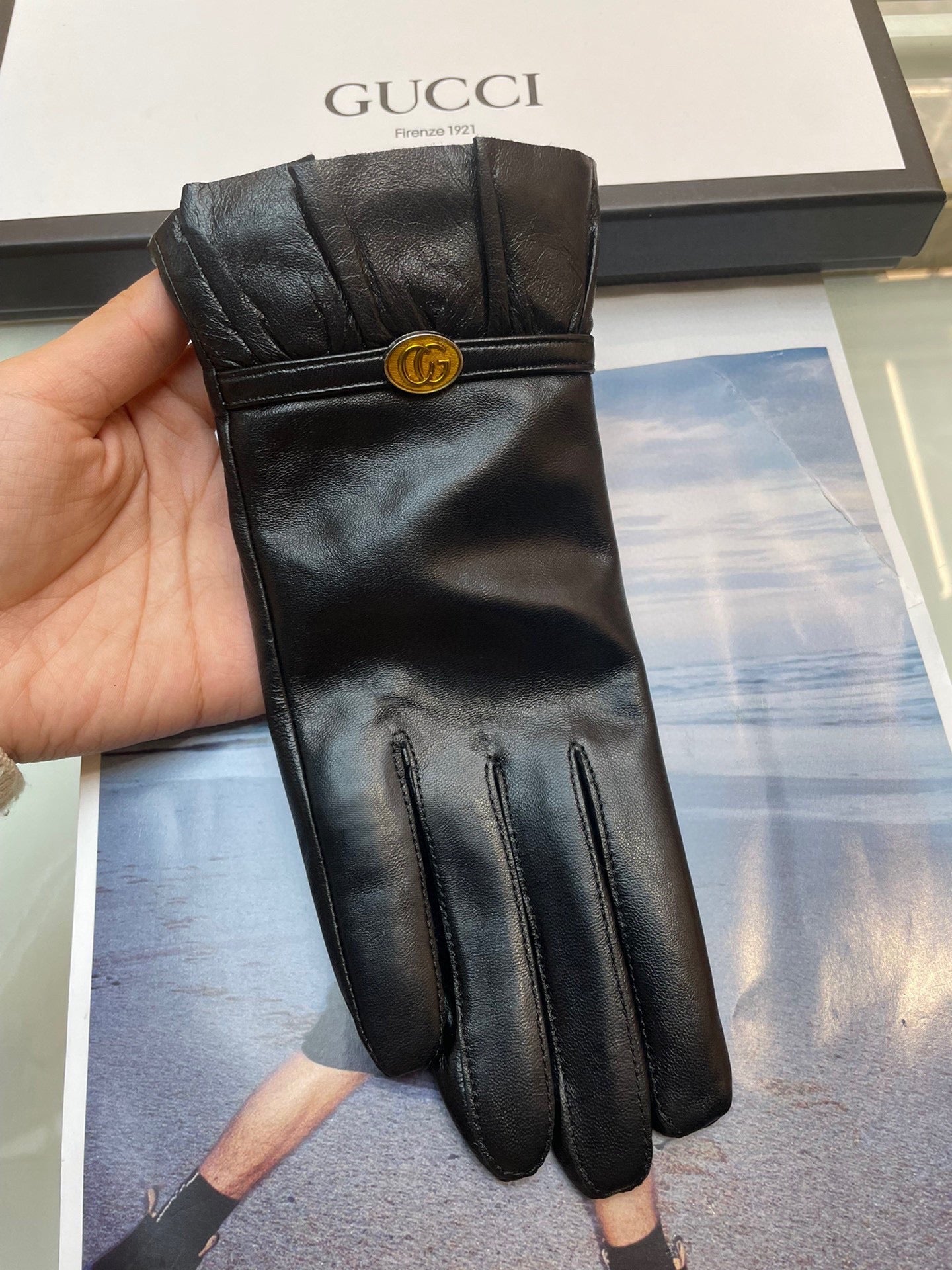 GLOVES IN BLACK TOP-GRADE LAMBSKIN 458575 mysite