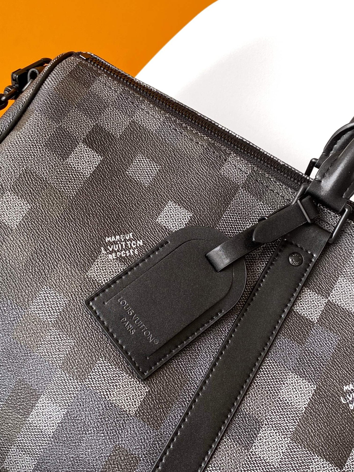 LV Keepall Bandouliere 50 Travel Bag Black Damoflage Canvas mysite
