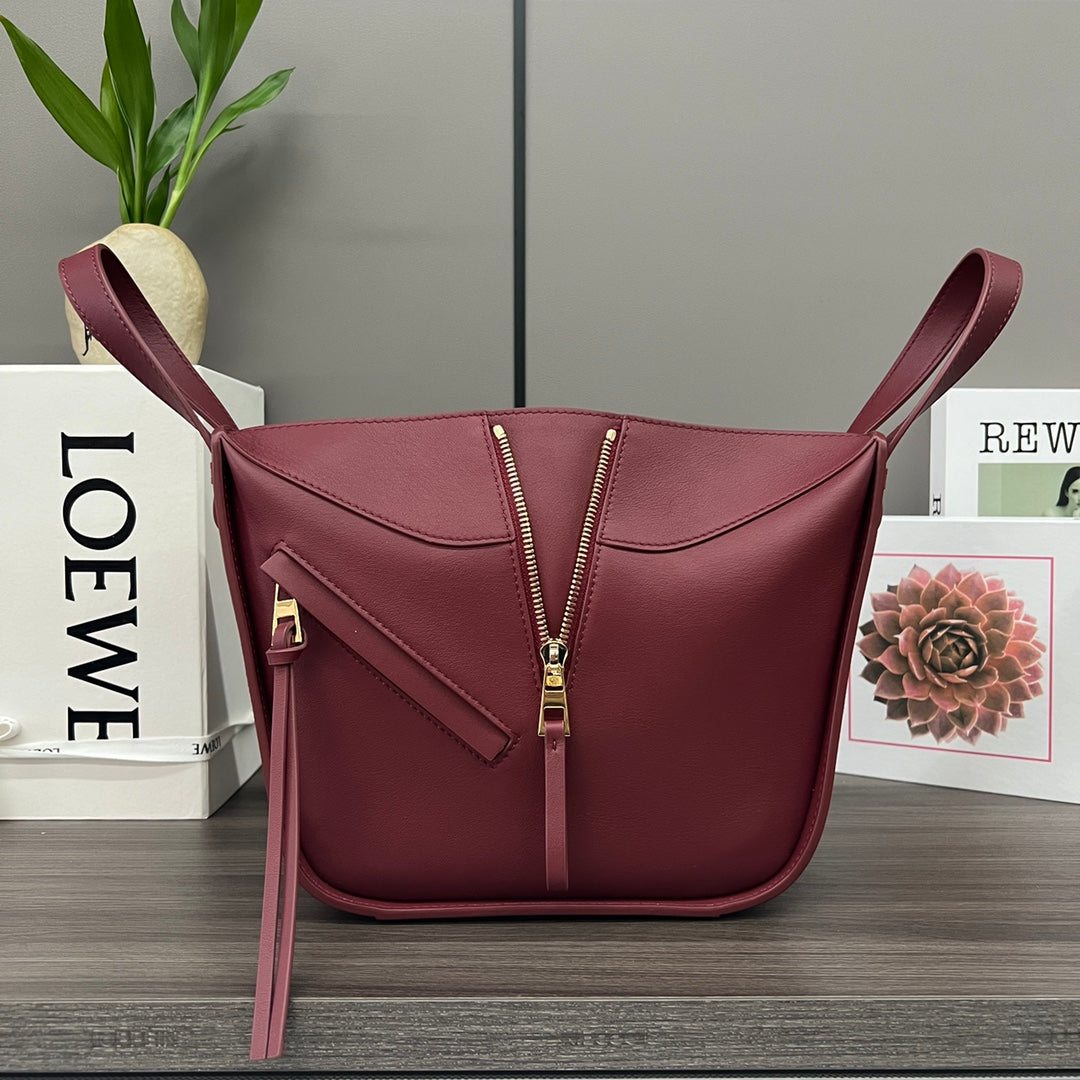 LOE 20 HAMMOCK COMPACT BAG IN BURGUNDY RED CALFSKIN mysite