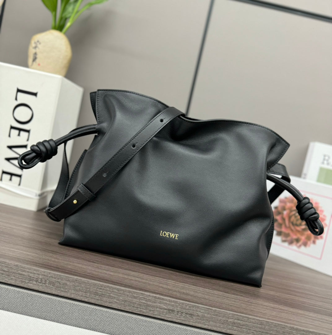Loew Medium Flamenco Clutch 30cm Black Lambskin mysite