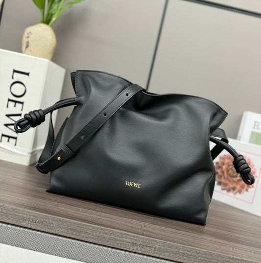 Loew Medium Flamenco Clutch 30cm Black Lambskin mysite