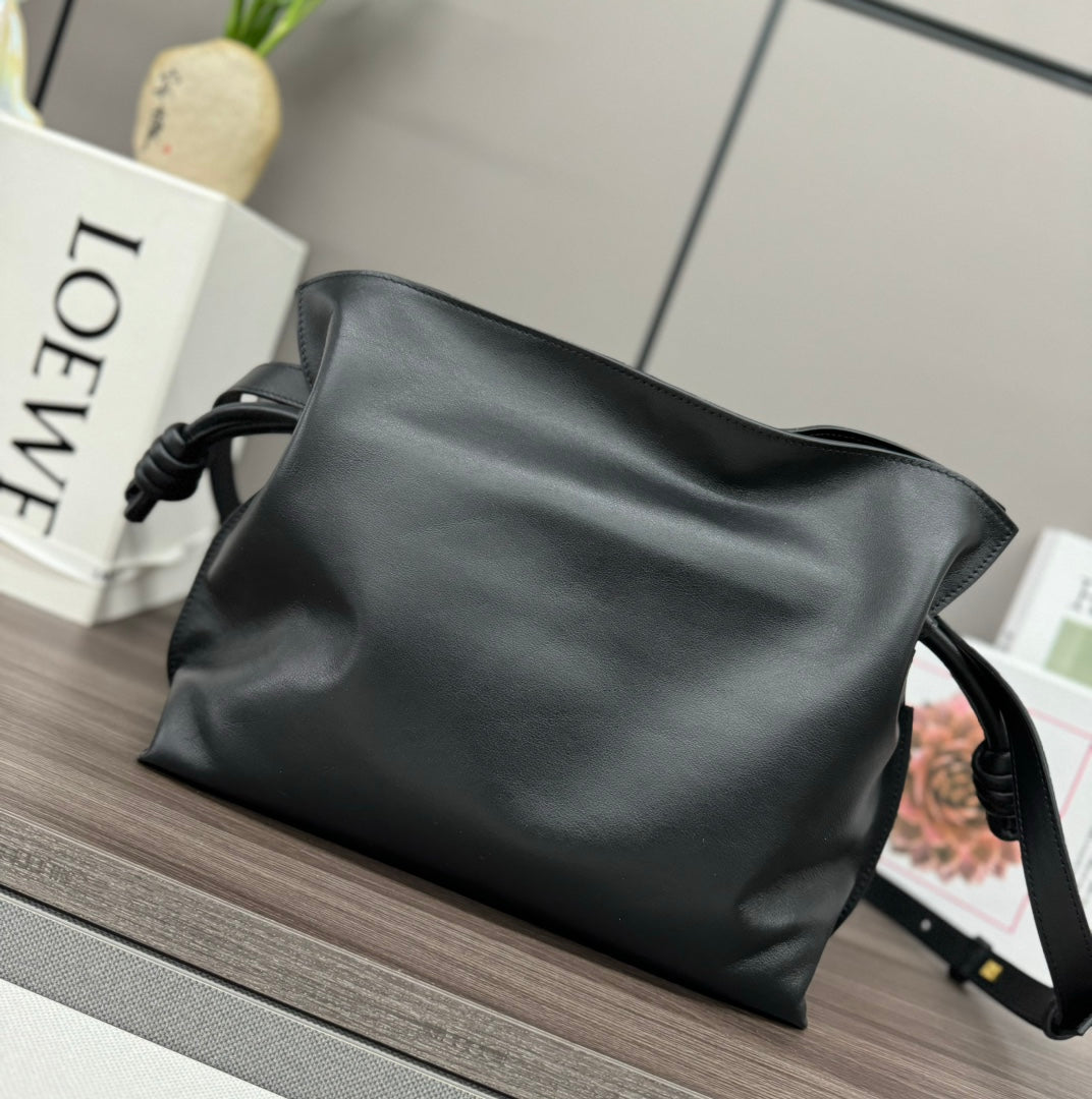 Loew Medium Flamenco Clutch 30cm Black Lambskin mysite