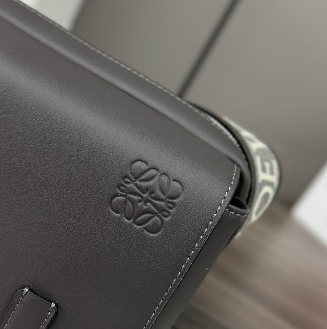 Loewe XS Military Messenger Bag 24.5 Charcoal Grey Cowhide mysite