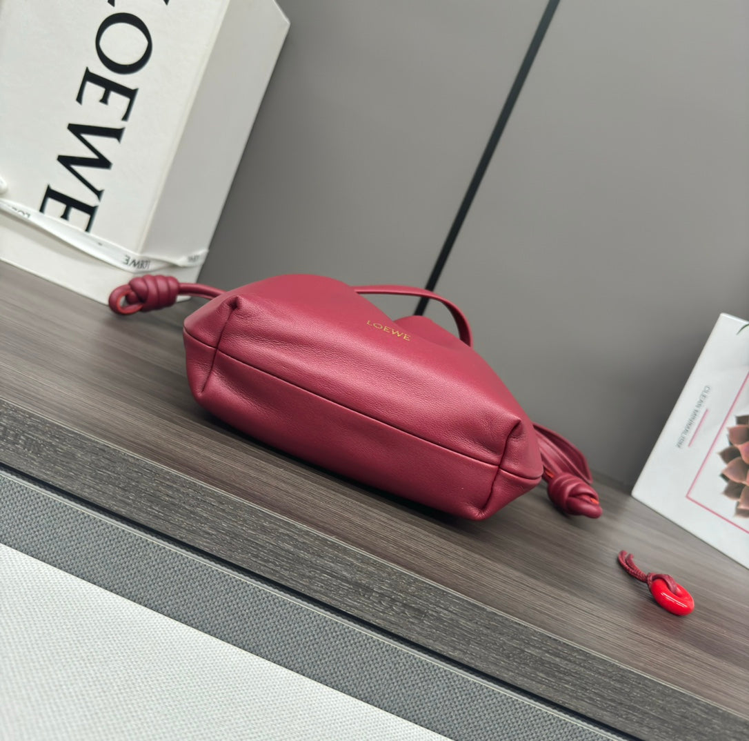 LOE 23 FLAMENCO PURSE BUCKET IN RED PINK LAMBSKIN mysite