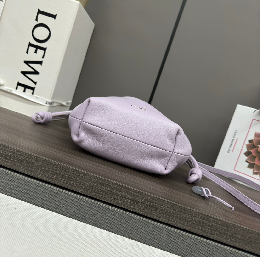 LOE 23 FLAMENCO PURSE BUCKET IN PERIWINKLE PURPLE LAMBSKIN mysite